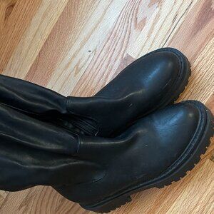 Princess Polly Black Knee High Boots Size 9